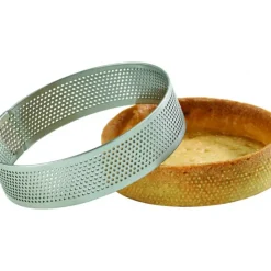 New MALLARD FERRIERE Cercle à Tarte Inox Perforé Ø10 cm H.2 cm