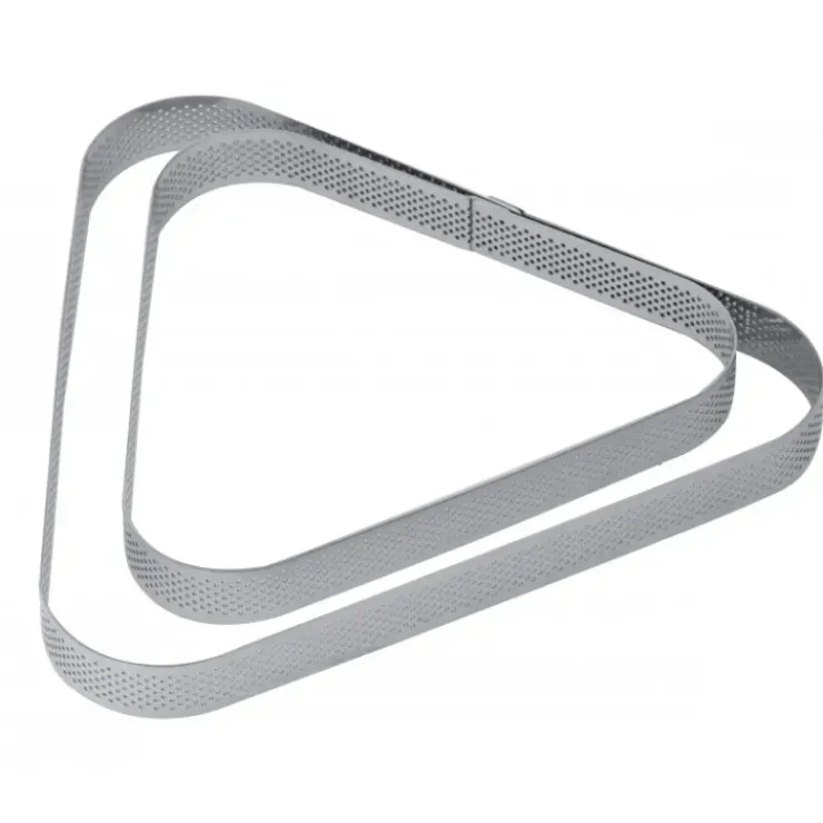 Hot PAVONI Cercle à Tarte Triangle Inox Micro-perforé 22 x 20 cm x H 2 cm