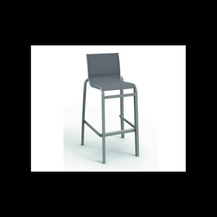 Sale GROSFILLEX Chaise Haute Gris Platinium et Toile Grise Sunset