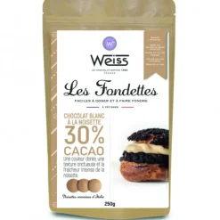 WEISS Chocolat Blanc Noisette 30% Fondettes 250g