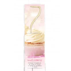 SCRAPCOOKING Cierge Magique Or 17,5 cm Chiffre 7