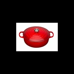 Discount LE CREUSET Cocotte en fonte Basse 30 cm Cerise Signature