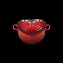 New LE CREUSET Cocotte en Fonte Cœur 20 cm Cerise