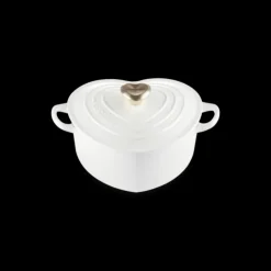 Discount LE CREUSET Cocotte en Fonte Cœur 20 cm Blanc