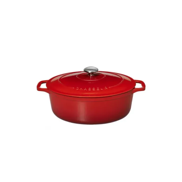 Clearance CHASSEUR Cocotte en Fonte Ovale 33 cm Rubis