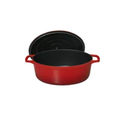 Clearance CHASSEUR Cocotte en Fonte Ovale 33 cm Rubis