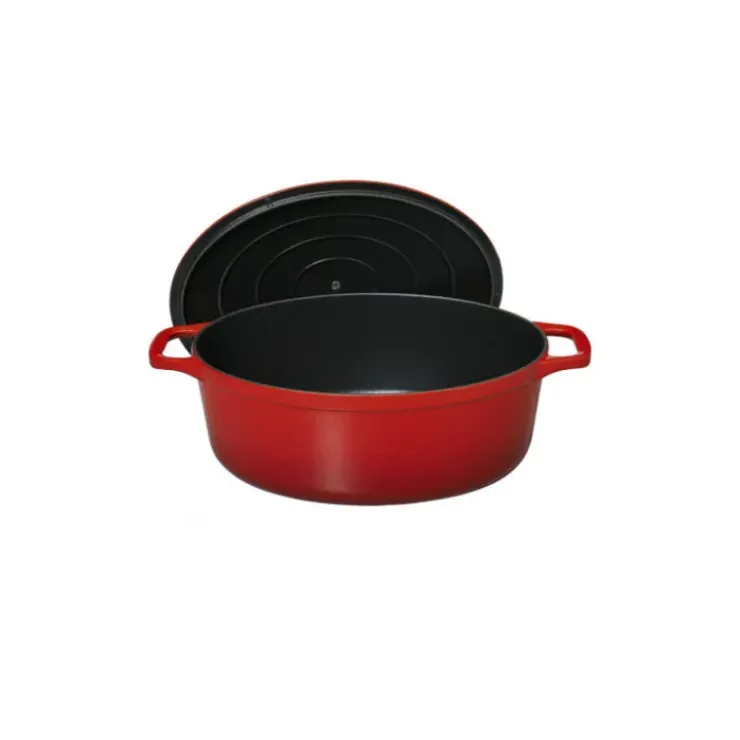 Clearance CHASSEUR Cocotte en Fonte Ovale 33 cm Rubis
