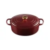 Online LE CREUSET Cocotte en Fonte Ovale 31 cm Garnet Bouton Doré Signature