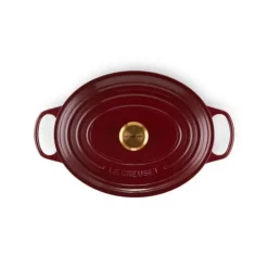 Online LE CREUSET Cocotte en Fonte Ovale 31 cm Garnet Bouton Doré Signature