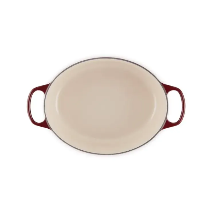 Online LE CREUSET Cocotte en Fonte Ovale 31 cm Garnet Bouton Doré Signature