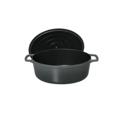 Clearance CHASSEUR Cocotte en Fonte Ovale 25 cm Caviar