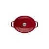 Hot CHASSEUR Cocotte en Fonte Ovale 29 cm Rouge