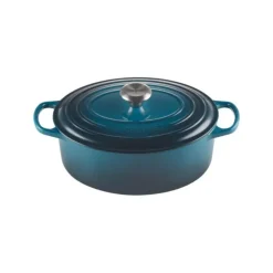 Online LE CREUSET Cocotte en fonte Ovale 31 cm Deep Teal Signature