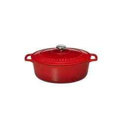 New CHASSEUR Cocotte en Fonte Ovale 27 cm Rubis