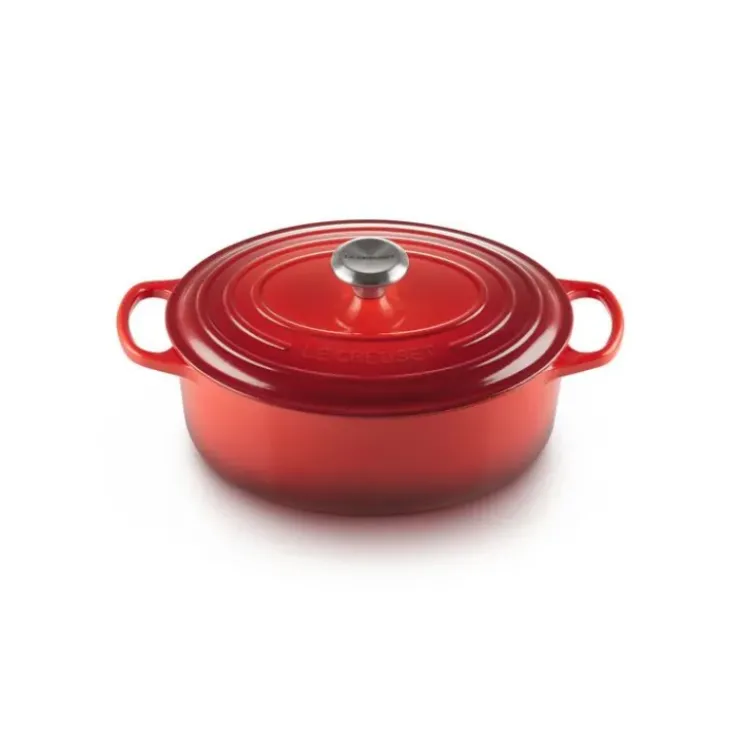 Clearance LE CREUSET Cocotte en Fonte Ovale 31 cm Cerise Signature