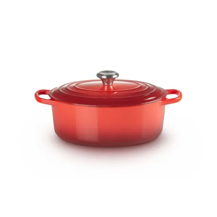 Clearance LE CREUSET Cocotte en Fonte Ovale 31 cm Cerise Signature