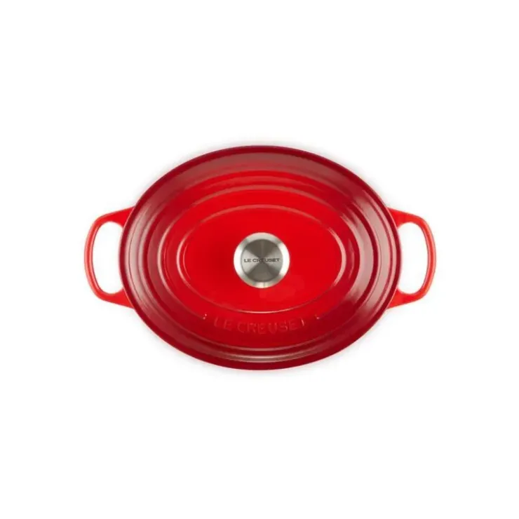 Clearance LE CREUSET Cocotte en Fonte Ovale 31 cm Cerise Signature