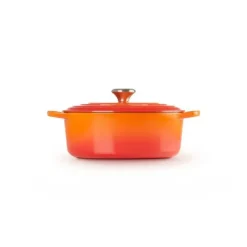 New LE CREUSET Cocotte en Fonte Ovale 29 cm Volcanique Signature