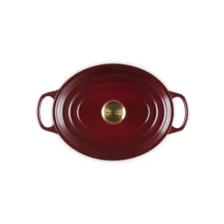 Best LE CREUSET Cocotte en Fonte Ovale 29 cm Garnet Bouton Doré Signature