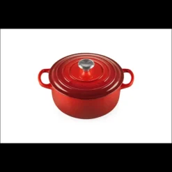 Best LE CREUSET Cocotte en Fonte Ronde 20 cm Cerise Signature