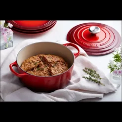 Best LE CREUSET Cocotte en Fonte Ronde 20 cm Cerise Signature