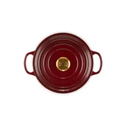 Sale LE CREUSET Cocotte en Fonte Ronde 24 cm Garnet Bouton Doré Signature