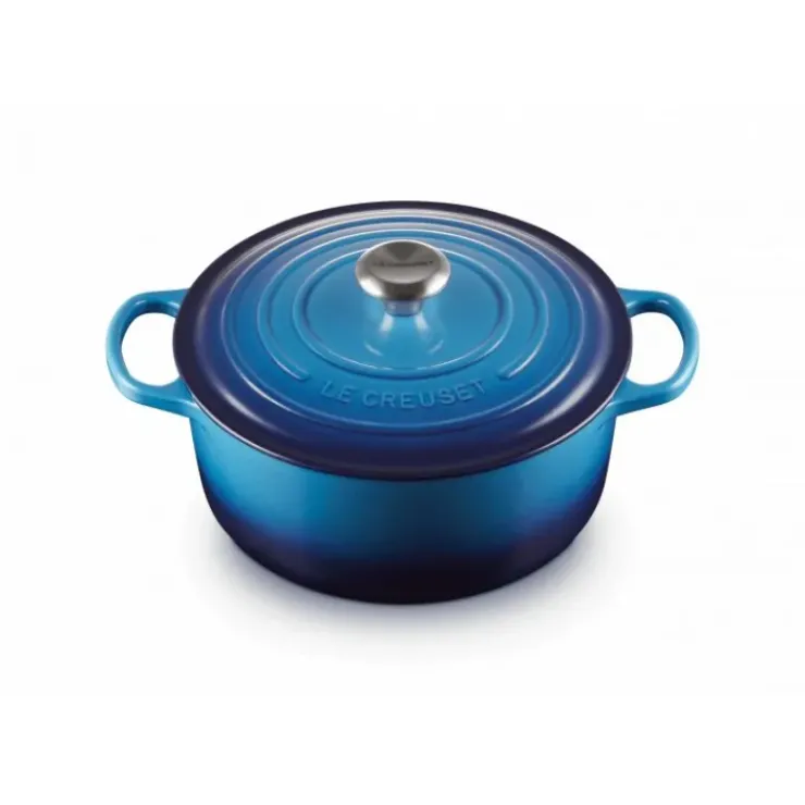 Online LE CREUSET Cocotte en fonte Ronde 24 cm Azur Signature