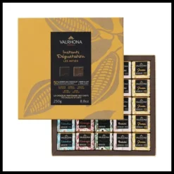 New VALRHONA Coffret 50 Carrés de Chocolats Noir et Lait Les Initiés 250 g