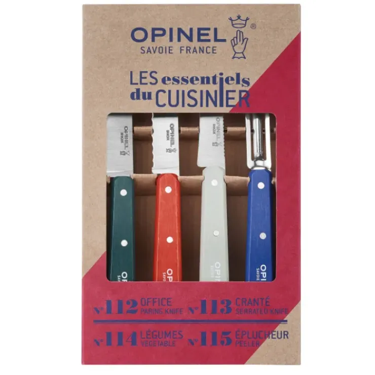 Outlet OPINEL Coffret 3 Couteaux de Cuisine et un Eplucheur Primo Les Essentiels