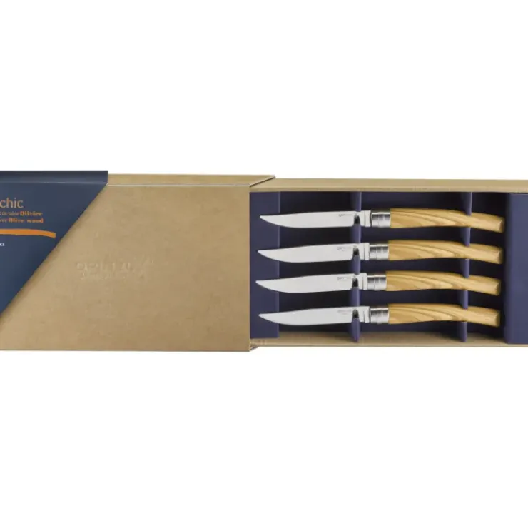 New OPINEL Coffret 4 Couteaux de Table Olivier Table Chic