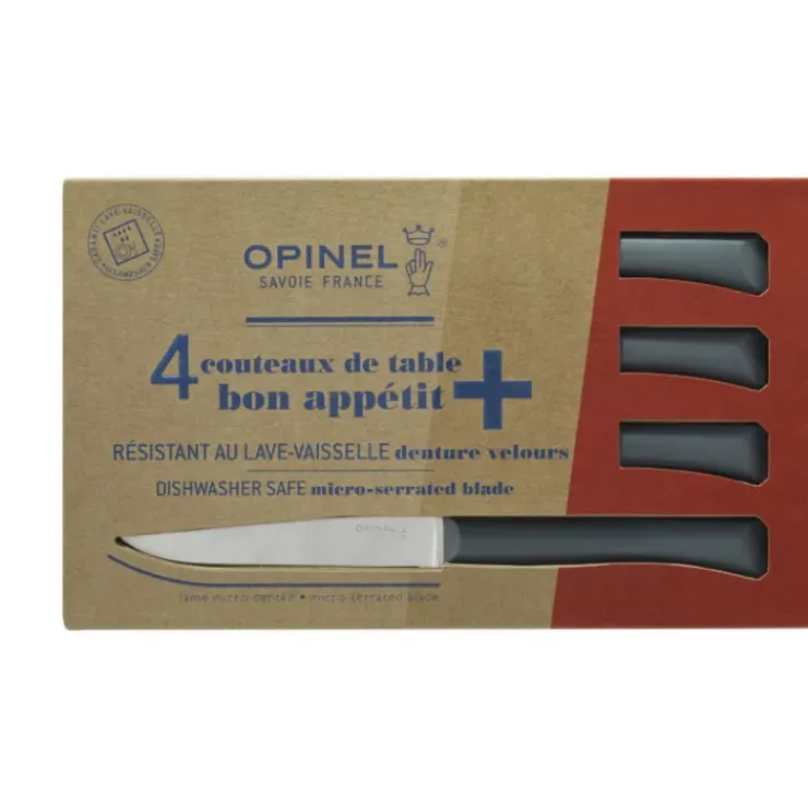 Sale OPINEL Coffret 4 Couteaux de Table Anthracite Microdenté Bon Appétit +