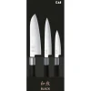 Outlet KAI Coffret 3 Couteaux Japonais Universel 10 cm Universel 15 cm et Santoku 16,5 cm Wasabi Black
