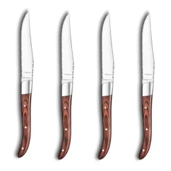 New AMEFA Coffret 4 Couteaux Steak Royal Steak Bois 22,5 cm