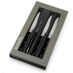 Online AMEFA Coffret 4 Couteaux Steak Royal Steak Noir 22,5 cm