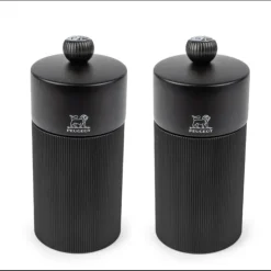 Outlet PEUGEOT Coffret 2 Moulins Manuels Sel & Poivre Noir Mat 12 cm + Entonnoir