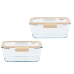 Discount PEBBLY Coffret de 2 Boîtes de Conservation en Verre et Pompe de Mise Sous-Vide