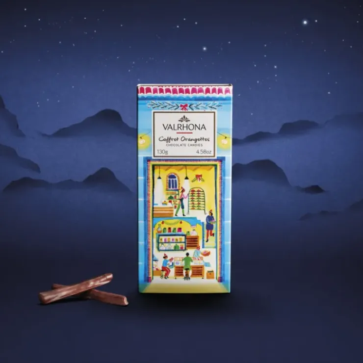 Hot VALRHONA Coffret Orangettes Noël au Chocolat Noir 130 g