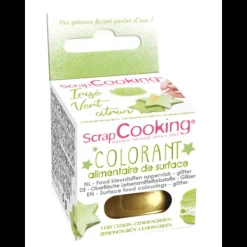 SCRAPCOOKING Colorant Alimentaire de Surface Irisé Vert Citron 5 g