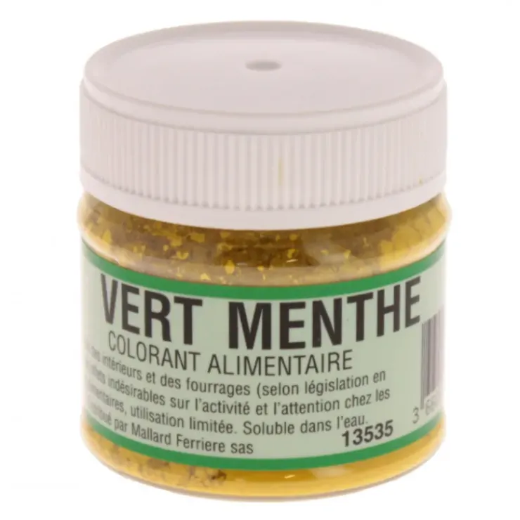 Outlet MALLARD FERRIERE Colorant alimentaire Vert Menthe E102/E131 Poudre Hydrosoluble 20g