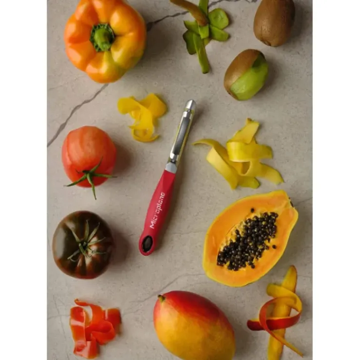 MICROPLANE Économe à Lame Dentelée Specialty Rouge