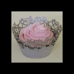 Hot PME Contour Cupcakes Etoile Argenté (x12)