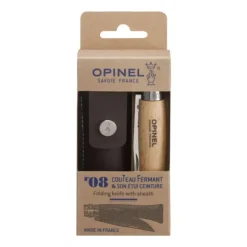 New OPINEL Couteau de Poche N°8 en Inox avec Etui Hêtre