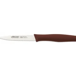 New ARCOS Couteau d'Office Cranté Inox 10 cm Marron NOVA