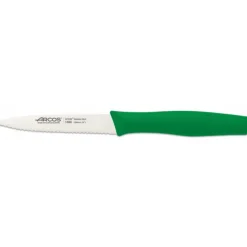 New ARCOS Couteau d'Office Cranté Inox 10 cm Vert NOVA