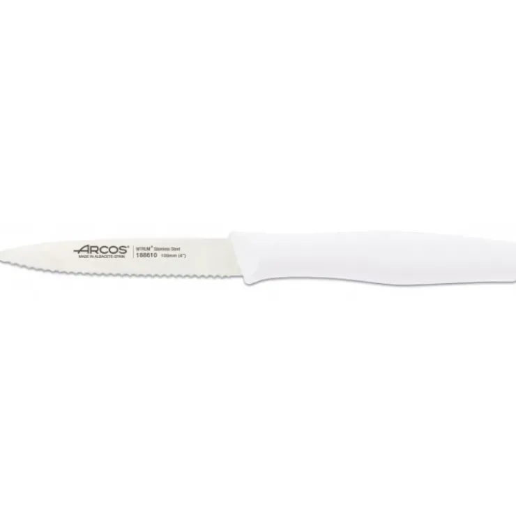 Hot ARCOS Couteau d'Office Cranté Inox 10 cm Blanc NOVA