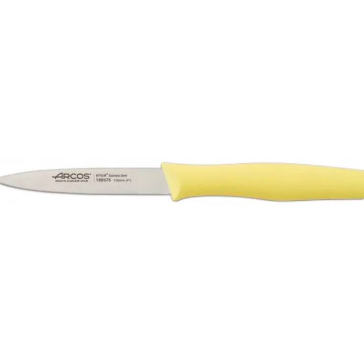New ARCOS Couteau d'Office Inox 10 cm Jaune Citron NOVA