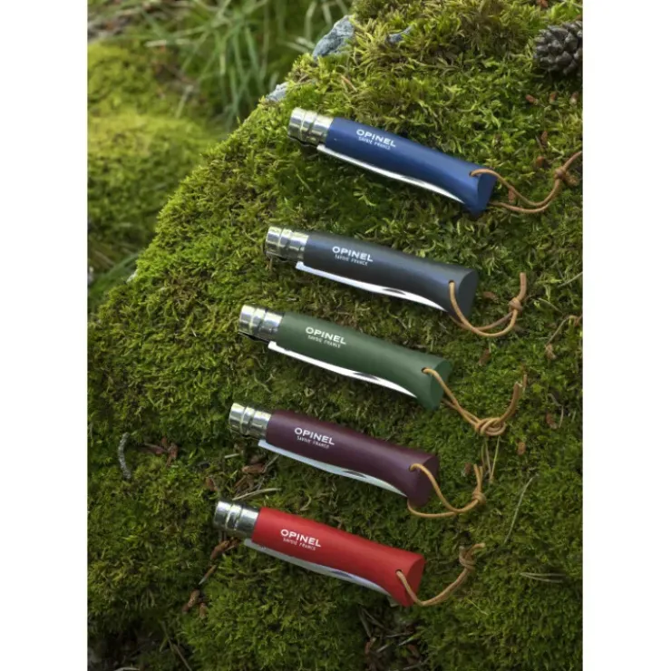 New OPINEL Couteau N°8 Baroudeur Grenat Colorama