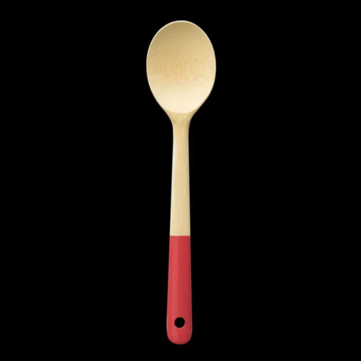 PEBBLY Cuillère de Cuisine Bambou 30 cm Rouge
