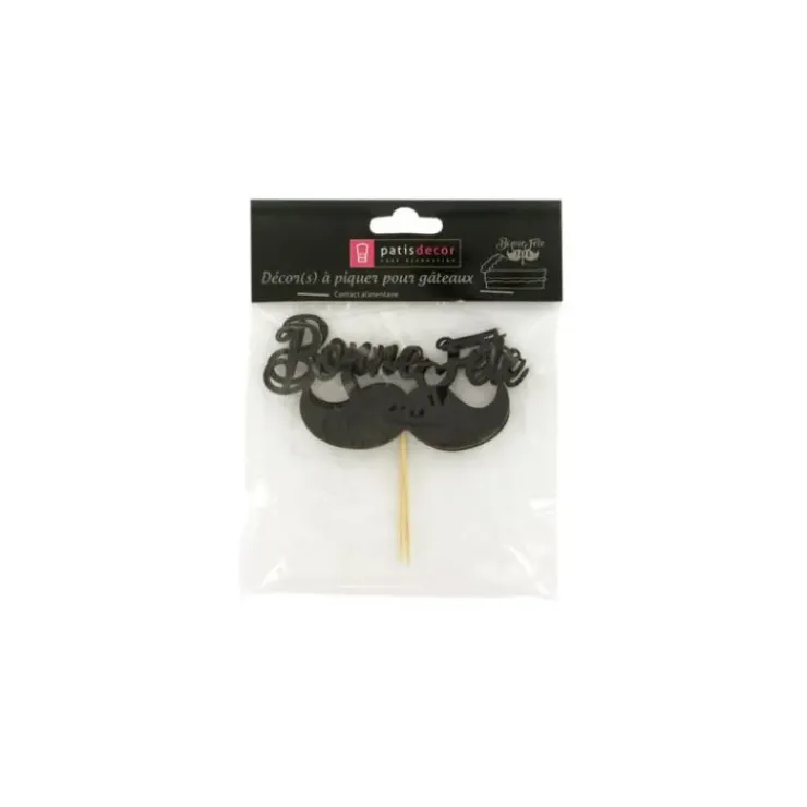 Online PATISDECOR Décor Bonne Fête Moustache sur Pic (x2) Patisdécor