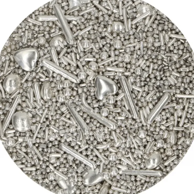 Discount FUNCAKES Décoration en Sucre Mélange Argenté 65 g